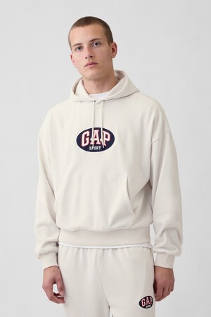 VintageSoft Terry Oversized Gap Logo Crop Hoodie