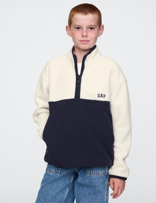 Kids Sherpa Logo Half-Zip Pullover