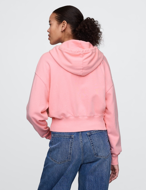 French Terry Oversized Zip Wedge Hoodie