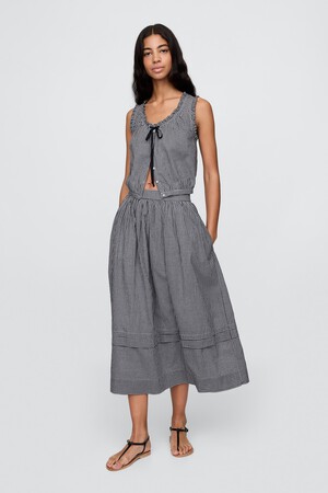 GAP X DOEN MIDI SKIRT - GINGHAM