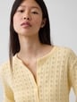 100% Cotton Pointelle Crop Cardigan