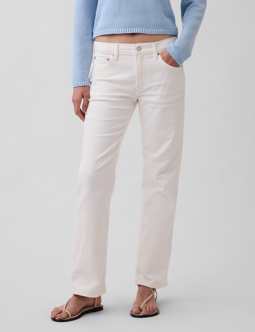 Mid Rise Relaxed Straight Jeans