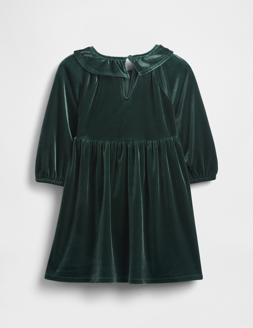 Baby & Toddler Velour Ruffle Collar Dress