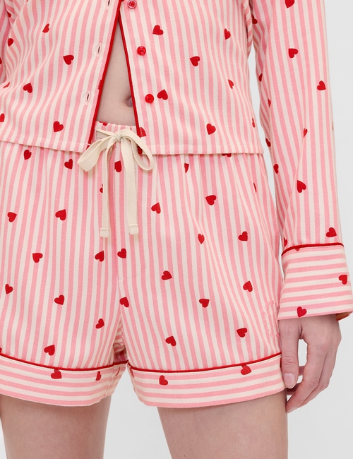 GAP X SUMMER FRIDAYS PRINTED FLANNEL PJ SHORT STRI