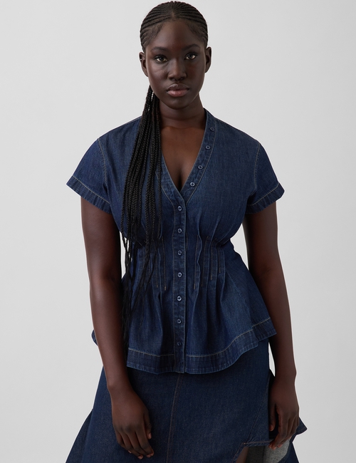 Gap × HFR Denim Peplum Shirt by IGDALYAH