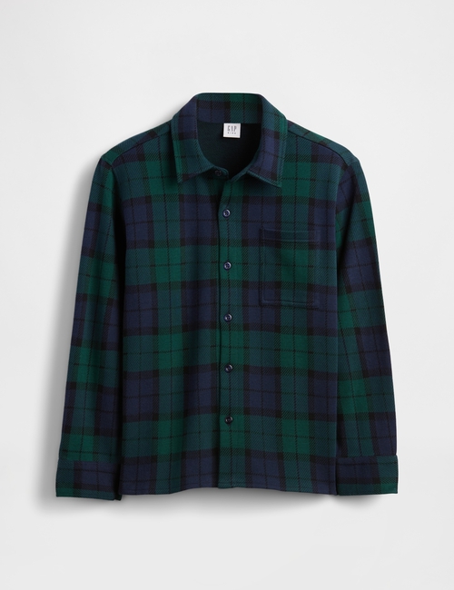 Kids Cozy Plaid Button-Front Shirt