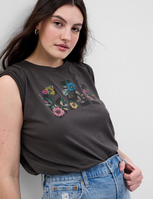 100% Organic Cotton Floral Gap Logo T-Shirt