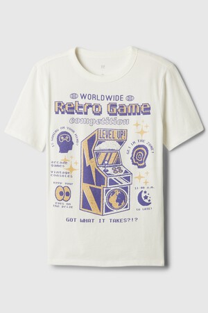 تي شيرت مطبوع بأكمام قصيرة للأطفال