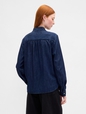 LS TIE FRONT DENIM TOP - DK DALLOWAY