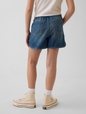Kids High Rise Denim Easy Dolphin Shorts