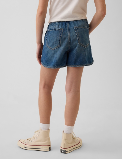 Kids High Rise Denim Easy Dolphin Shorts