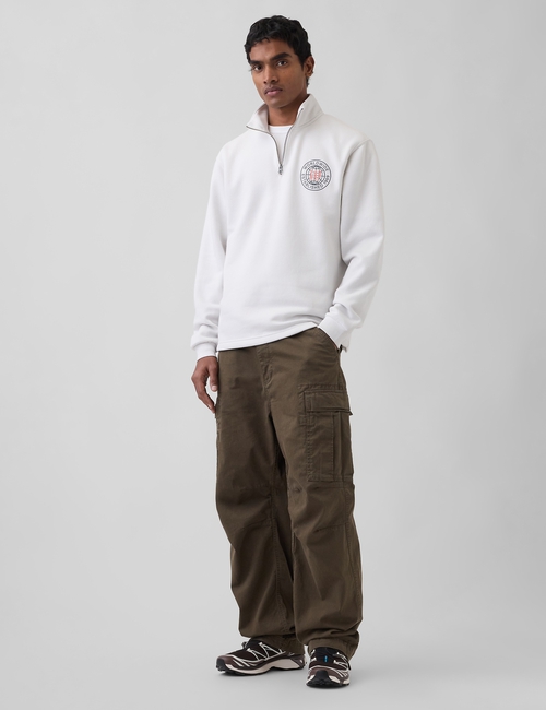 Relaxed Gap Graphic Quarter-Zip Sweatshirt