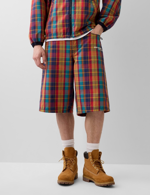Gap × Awake NY Plaid Canvas Baggy Shorts