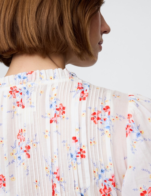 Gap × DÔEN Pintuck Floral Midi Dress