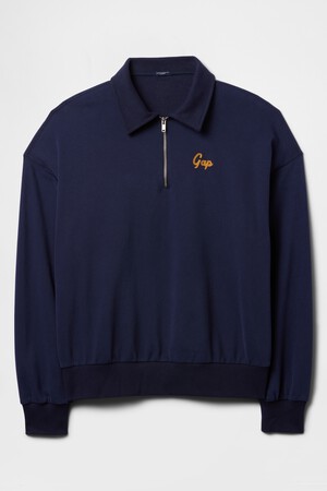 Vintage Soft Gap Logo Polo Sweatshirt