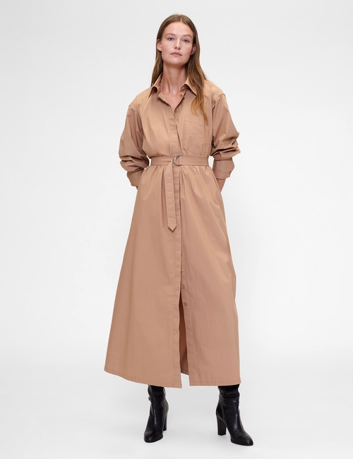 GapStudio Poplin Belted Maxi Shirtdress