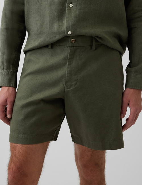7.5" Linen-Cotton Shorts