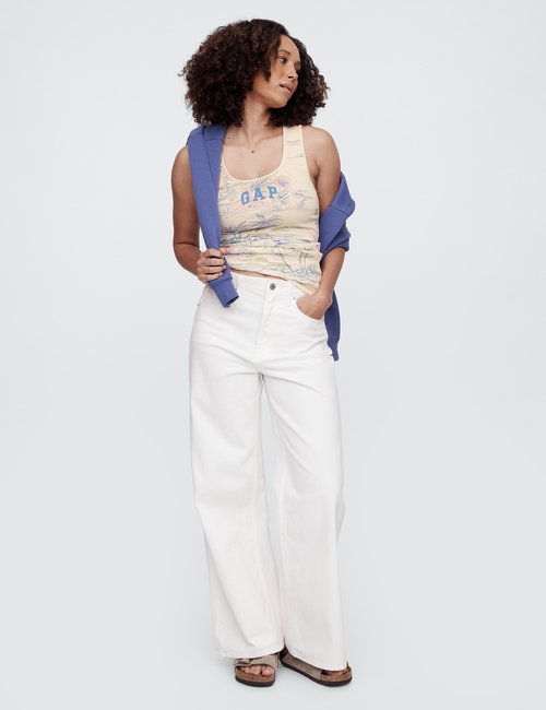 Ribbed Gap Logo Tank Top