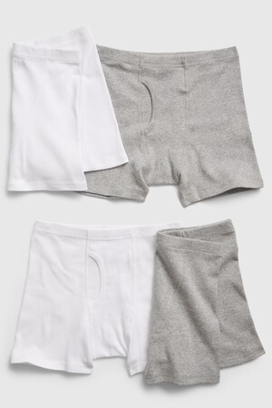 Kids Organic Cotton Solid Boxer Briefs (4-Pack)