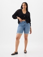9" Mid Rise Denim Bermuda Shorts
