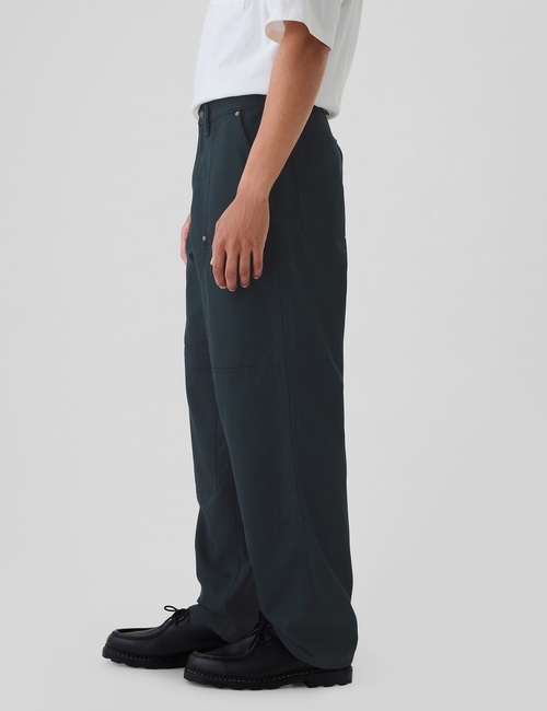 Double-Knee Canvas Utility Baggy Jeans