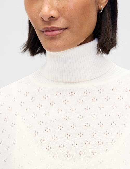 Oversized Pointelle Turtleneck