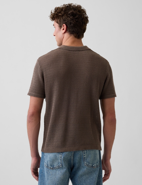 Mesh Polo Sweater