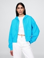 French Terry Oversized Zip Wedge Hoodie