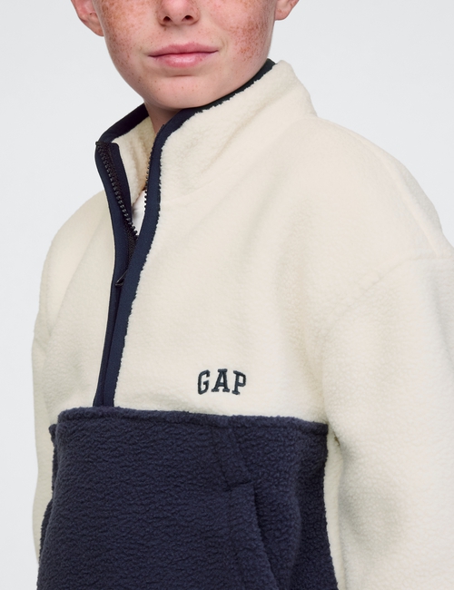 Kids Sherpa Logo Half-Zip Pullover
