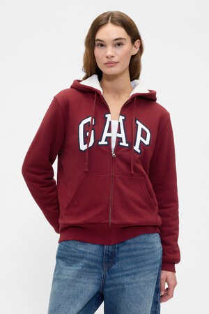 Relaxed Gap Logo Sherpa-Lined Zip Hoodie