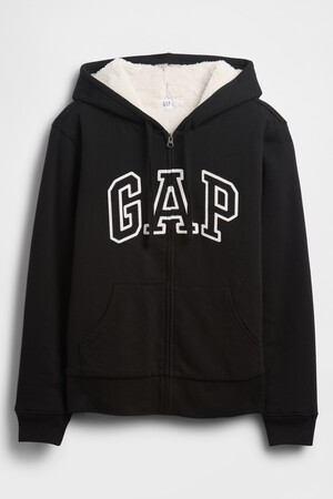 Relaxed Gap Logo Sherpa-Lined Zip Hoodie
