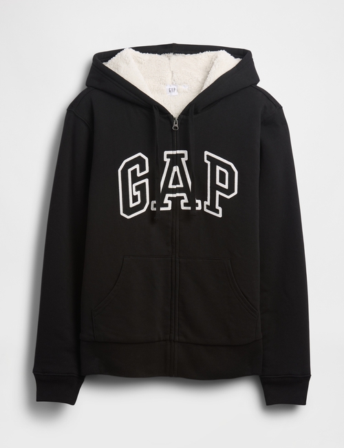 Relaxed Gap Logo Sherpa-Lined Zip Hoodie