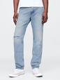 Railroad Striped Straight Carpenter Jeans