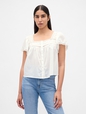 Lace-Trim Square-Neck Top