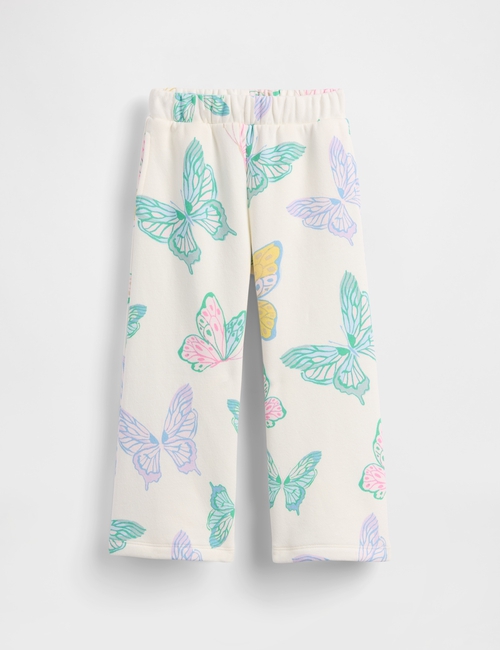 PRINTED FLC WIDE LEG PANT - FEB