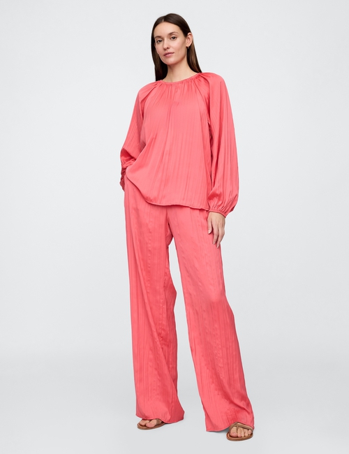 Crinkle Satin Easy Pants