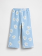 PRINTED FLC WIDE LEG PANT - FEB