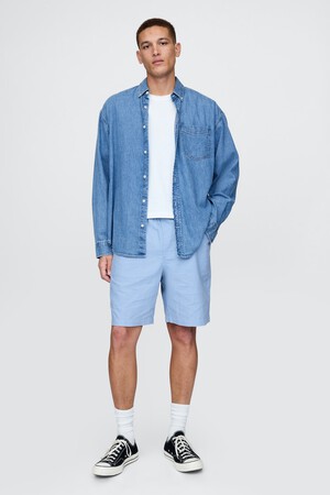 Linen-Cotton Easy Shorts