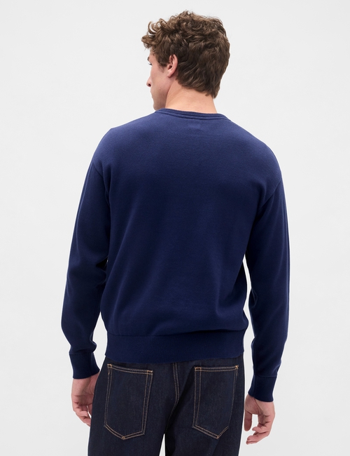 Relaxed Gap Logo Intarsia Sweater
