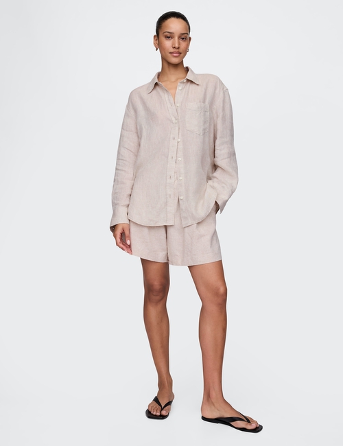 365 High Rise Linen-Blend Shorts