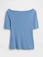 Modern Ribbed Boatneck T-Shirt