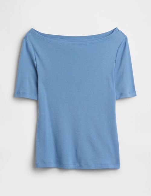 Modern Ribbed Boatneck T-Shirt