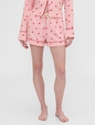 GAP X SUMMER FRIDAYS PRINTED FLANNEL PJ SHORT STRI