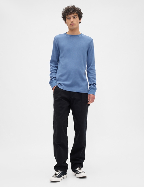Waffle-Knit Crewneck T-Shirt