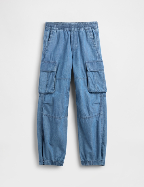 Kids Denim Baggy Cargo Joggers