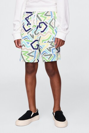 Kids Relaxed Gap Print Pull-On Shorts