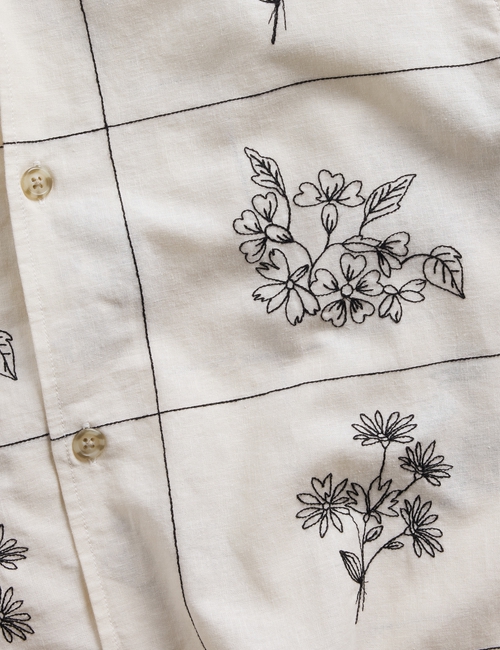 Linen-Cotton Relaxed Straight-Hem Shirt