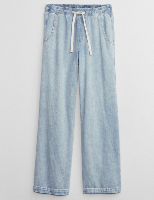 High Rise Wide-Leg Pull-On Jeans