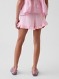 Kids Cotton Gauze Easy Ruffle Shorts