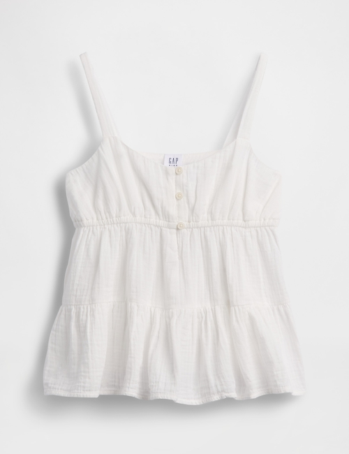 Kids Cotton Gauze Tiered Tank Top